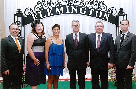 H.E. Bede Gilbert Corry (3rd, right), New Zealand Ambassador to Thailand was guest of honour at the annual charity event “Melbourne Cup Retrospective 2012” organized by Vesna Burgess, President of the Australian and New Zealand Woman’s Group (ANZWG) held at the Amari Watergate Bangkok. Funds raised from this event are to support Wat Bangpoon School and Wat Prem Prachakorn School that were severely damaged during the great floods of 2011. (L to R) Pierre Andre Pelletier, GM Amari Watergate, Jennifer Mulligan Hely, Melbourne Cup Coordinator, Vesna Burgess, H.E. Bede Corry, Simon Farbenbloom, Deputy Head of Mission, Australian Embassy and Tristan de La Porte du Theil, the hotel’s executive assistant manager (F&B).
